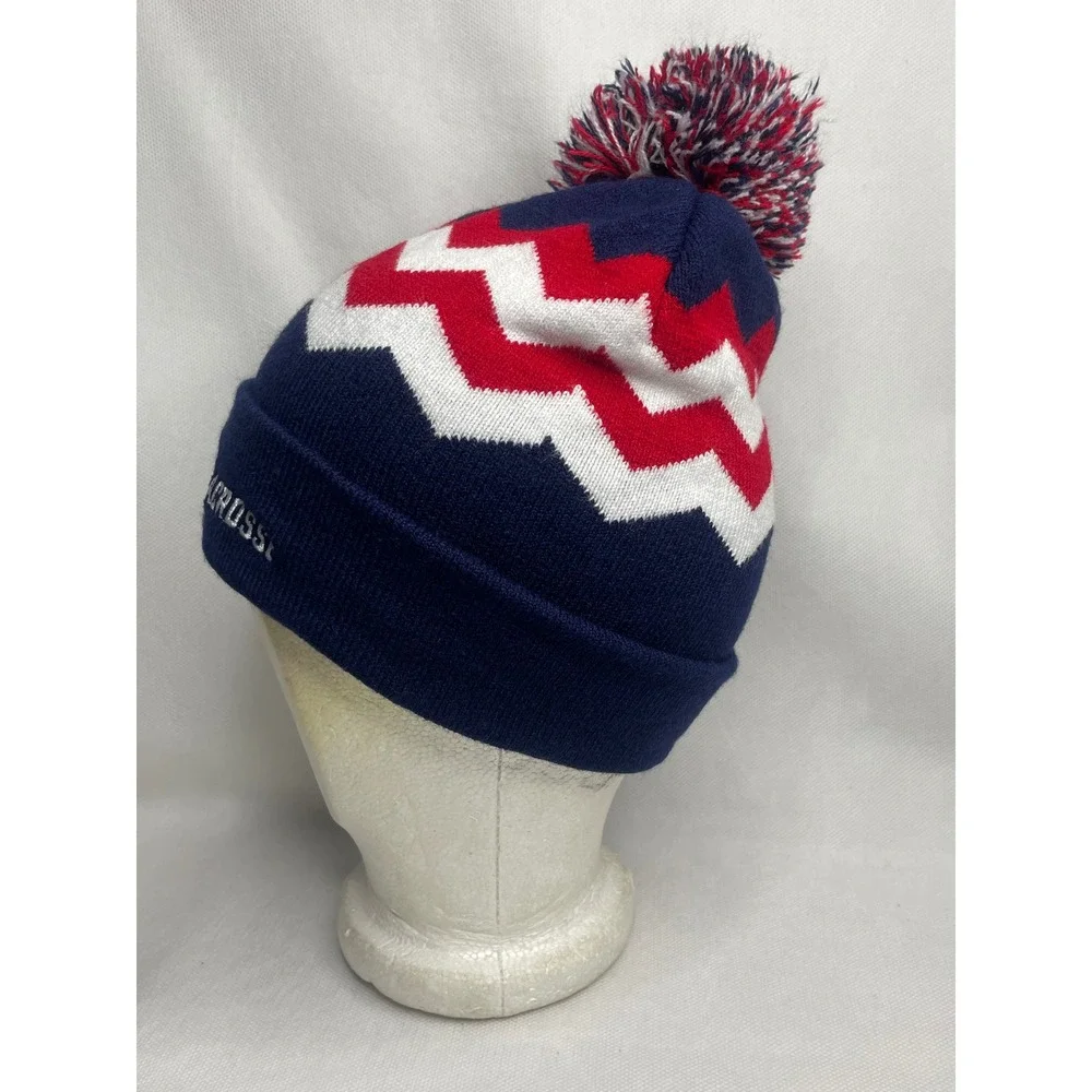 University of Richmond Spiders Lacrosse Beanie Cap OSFM Red White Blue Pom Hat